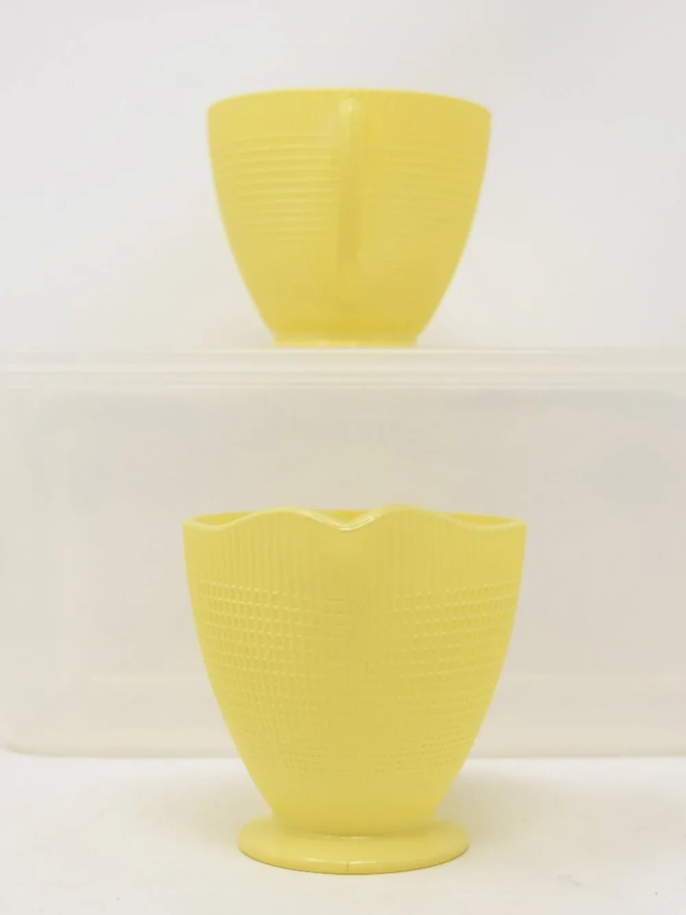 Dominion Glass Saguenay Creamer & Sugar Bowl Yellow 1940s Midcentury Boho Cottag